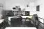Jugendzimmer - Kommode Marincho 05, 2-teilig, Farbe: Weiß / Schwarz - Abmessungen: 89 x 107 x 95 cm (H x B x T)