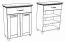 Schuhschrank Cuenca 10, Farbe: Eiche / Grau - Abmessungen: 99 x 80 x 39 cm (H x B x T)