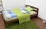Kinderbett / Jugendbett Kiefer Vollholz massiv Nussfarben A6, inkl. Lattenrost - Abmessung 140 x 200 cm