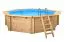 Pool aus Kiefernholz Sunnydream 04, Natur, 5,30 x 1,36 Meter, inklusive Premium Filteranlage,  Filtermedium, Poolleiter, Poolfolie, Boden- und Wandvlies, Edelstahl-Eckverbindungen