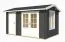 Gartenhaus G170 Carbongrau inkl. Fußboden - 44 mm Blockbohlenhaus, Grundfläche: 9,40 m², Satteldach