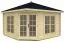 Holz-Gartenhaus 4,2 x 4,2 Meter (inkl. Dach) | 2 Fenster | 40 mm Blockbohlen |natur unbehandelt | Zeltdach | inkl. Fußboden | aus nordischer Fichte Abbildung