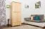 Holzschrank Kleiderschrank Schlafzimmerschrank, Farbe: Natur 190x90x60 cm Abbildung