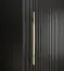 Schiebetürenschrank mit modernen Design Jotunheimen 02, Farbe: Schwarz - Abmessungen: 208 x 100,5 x 62 cm (H x B x T), mit fünf Fächern