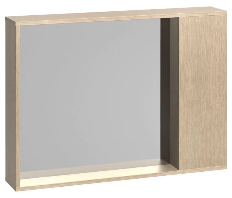 Eleganter Spiegel Minnea 43, mit zwei kleinen Fächern, Eiche, Maße: 50 x 69 x 12 cm, sehr gute Stabilität, modernes Design