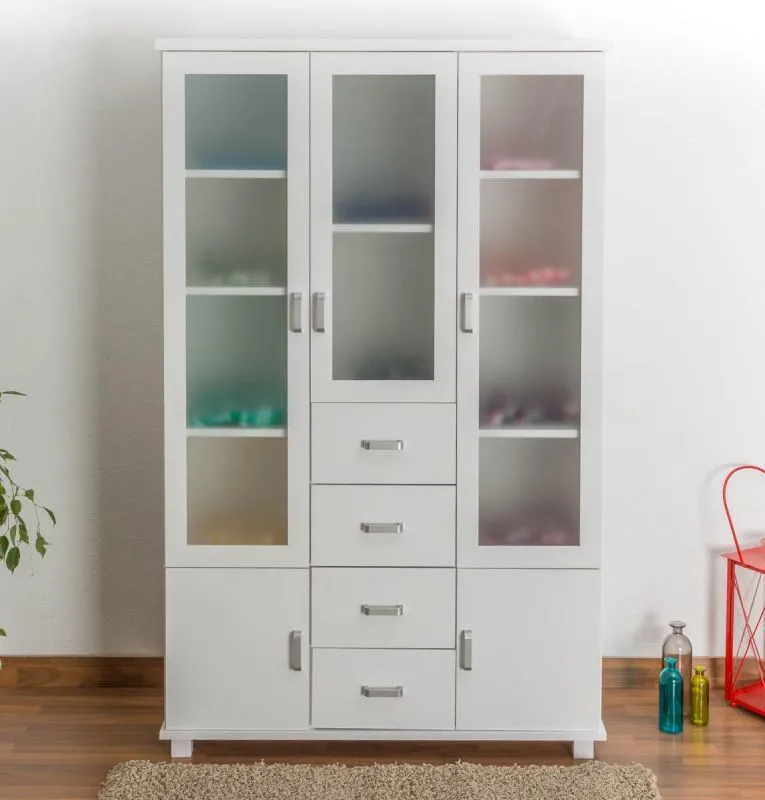 Massivholz-Schrank Kiefer Weiß 195x121x50 cm Abbildung