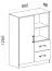 Kinderzimmer - Kommode Frank 06, Farbe: Weiß / Grau - 125 x 90 x 40 cm (H x B x T)