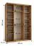 Schwarzer Kleiderschrank Tharo mit Schiebetüren, Anti Staubbürsten enthalten, platzsparend, viel Stauraum, robust, 235,2 x 160 x 45 cm, moderne Optik