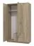 Kleiderschrank / Drehtürenschrank mit einer Spiegeltür Kovin 05, 1,2 Meter breit, Farbe: Eiche Grau, zwei Schubladen, Maße: 205 x 120 x 52 cm, eine Kleiderstange