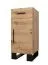 Kommode mit modernen Design Morteratsch 03, Farbe: Eiche / Schwarz - Abmessungen: 95 x 42 x 46 cm (H x B x T), mit zwei Fächern und einer Schublade