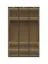 Glastüren-Kleiderschrank inkl. LED-Rahmen Neiafu 62, Farbe: Kaschmir, Maße: 224 x 137 x 56 cm, Maße: 224 x 137 x 56 cm, Soft-Close-Funktion, zwei Kleiderstangen