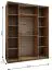 Kleiderschrank / Schiebetürenschrank | 245,5 x 190 x 64 cm | 11 Fächer | 2 Kleiderstangen | Soft-Close | Spiegel | 2 Schiebetüren | Farbe: Kaschmir