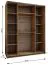 Kleiderschrank / Schiebetürenschrank | 2 Kleiderstangen | 245,5 x 200 x 64 cm | 11 Fächer | Soft-Close | 2 Schiebetüren | Spiegel | Farbe: Eiche Artisan