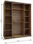 Kleiderschrank / Schiebetürenschrank | 245,5 x 200 x 64 cm | Soft-Close | Spiegel | 2 Kleiderstange | 2 Schiebetüren | Farbe: Kaschmir | 11 Fächer