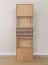 Hängevitrine Rania 06 in Eiche / Schwarz, geöltes Massivholz, 142 x 43 x 33 cm, inkl. LED-Beleuchtung, 1 Tür, 4 Einlegeböden, 5 Fächer, Soft Closing System