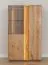 Vitrine Sienne 11 aus Massivholz Wildeiche, 140 x 85 x 37 cm, Holz geölt und gebürstet, 3 Türen, 6 Böden, 8 Fächer, push-to-open, inkl. LED-Beleuchtung