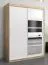 150 cm breiter Kleiderschrank mit 5 Fächern und 2 Türen | Farbe: Sonoma Eiche / Weiß Abbildung