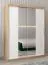 150 cm breiter Kleiderschrank mit 5 Fächern und 2 Türen | Farbe: Sonoma Eiche / Weiß Abbildung