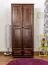 Schmaler Kleiderschrank | 2 Drehtüren | 2 Schubladen | 1 Fach | mit Kleiderstange | 80 cm breit | Massivholz | Farbe: Nuss Abbildung