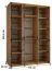 Eichenfarbener Schiebetürenschrank Mina, viel Stauraum, Anti Staubbürsten, Metallgriffe in Schwarz, Vorderseite aus Laminatplatten, 235,2 x 170 x 60 cm