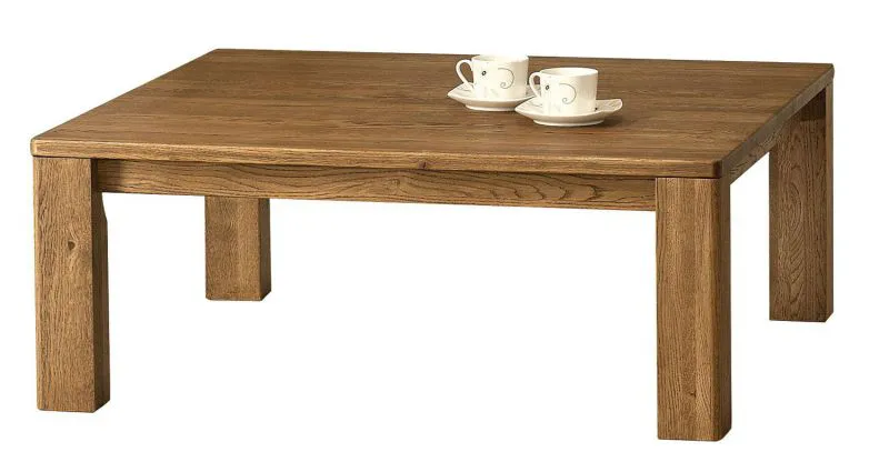 Beistelltisch Couchtisch teilmassiv Farbe: Braun 39x100x100 cm Abbildung