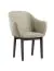 Stuhl im modernen Design Brisi 02, Buchenholz Vollholz massiv, Farbe: Schwarze Eiche / Beige Polsterung - Abmessungen: 85 x 60 x 58 cm (H x B x T)