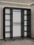 Stylischer Schiebetürenschrank mit Spiegel Jotunheimen 224, Farbe: Schwarz - Abmessungen: 208 x 180,5 x 62 cm (H x B x T)