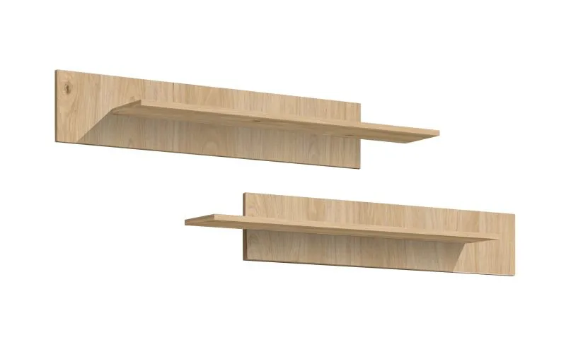 Wandregal 2er Set | Farbe: Eiche Hickory Jackson | modernes Design | Maße: 100-120 x 20 x 20 cm | für Wohnzimmer