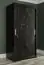 Schmaler Kleiderschrank mit stylischen Design Ätna 25, Farbe: Schwarz matt / Schwarzer Marmor - Abmessungen: 200 x 100 x 62 cm (H x B x T), mit genügend Stauraum