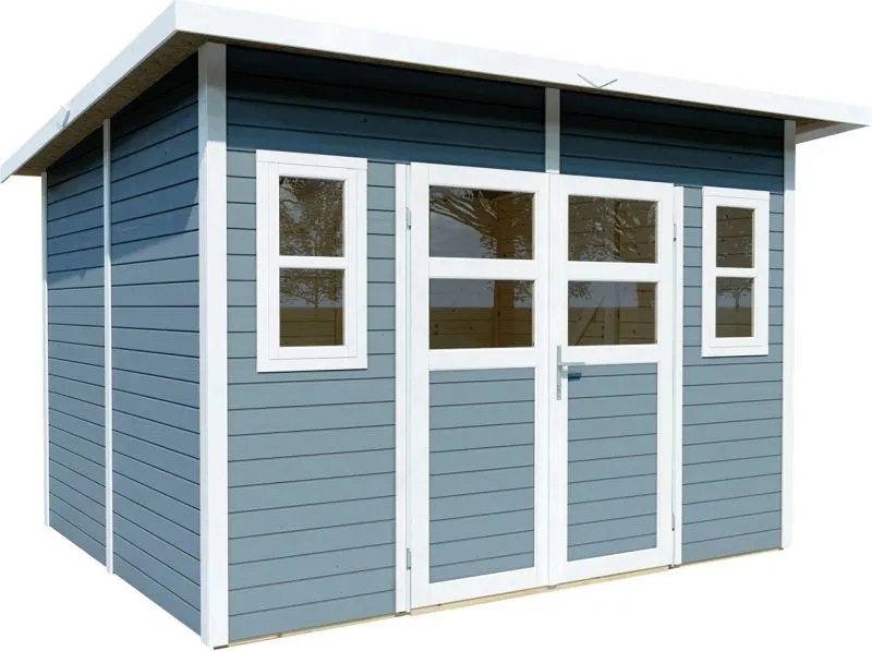 Gartenhaus 2,44 x 2,92 Meter (inkl. Dach) | Grau | Pultdach Abbildung