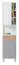 Jugendzimmer - Schrank Burdinne 06, Farbe: Weiß / Eiche / Grau - Abmessungen: 190 x 45 x 40 cm (H x B x T)