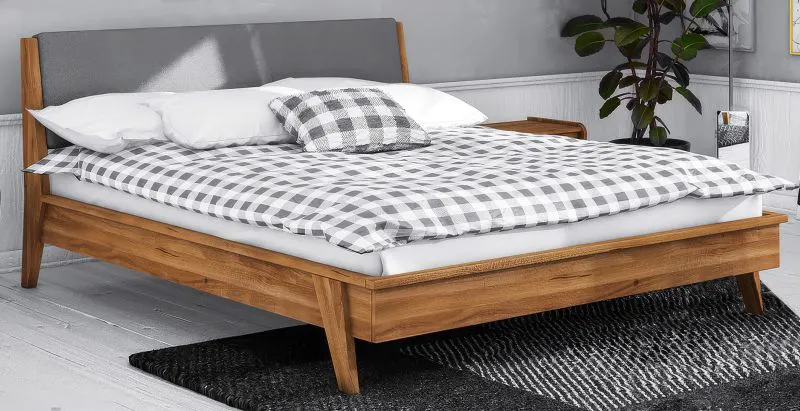 Doppelbett Otago 01 Wildeiche massiv geölt - Liegefläche: 180 x 200 cm (B x L)