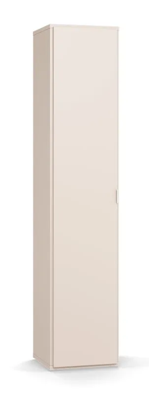 Schrank | Farbe: Beige | 5 Fächer | Soft-Close Funktion | Maße: 39 x 38 x 185 cm | 1 Tür | beidseitig montierbar | Griff: Weiß | genügend Stauraum