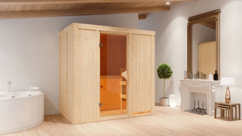 Sauna Giulia 03, 68 mm Wandstärke - 196 x 118 x 198 cm (B x T x H)