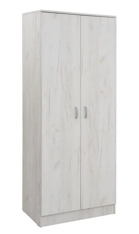 82 cm breiter Kleiderschrank mit 2 Türen | Farbe: Weiß Abbildung
