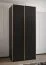 Kleiderschrank / Schiebetürenschrank | 2 Kleiderstangen | ABS-Kantenschutz | 6 Fächer | 245,5 x 100 x 64 cm | Soft-Close | Farbe: Schwarz | 2 Schiebetüren