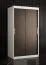 Schmaler Kleiderschrank mit fünf Fächern Liskamm 02, Farbe: Weiß matt / Schwarz matt - Abmessungen: 200 x 100 x 62 cm (H x B x T), mit genügend Stauraum