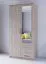 Drehtürenschrank / Kleiderschrank mit Spiegel | Sonoma Eiche | Kopaonik 02 | 2 Türen | 3 Schubladen | 5 Fächer |207 x 101 x 59 cm | Kleiderstange