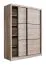 Schiebetürenschrank / Kleiderschrank Panevo 01, Farbe: Eiche Grau, sechs Fächer, eine Kleiderstange, Maße: 215,5 x 60 x 166 cm, für Schlafzimmer