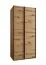 Kleiderschrank / Schiebetürenschrank | 2 Schiebetüren | 2 Kleiderstangen | 6 Fächer | Soft-Close | 245,5 x 100 x 64 cm | Farbe: Eiche Artisan