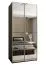 Kleiderschrank / Schiebetürenschrank | ABS-Kantenschutz | 6 Fächer | 245,5 x 110 x 64 cm | 2 Kleiderstangen | 2 Schiebetüren | Farbe: Schwarz | Soft-Close