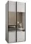 Kleiderschrank / Schiebetürenschrank | Farbe: Weiß | 2 Kleiderstangen | 6 Fächer | 2 Schiebetüren | Soft-Close | Spiegel | 245,5 x 100 x 64 cm