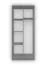 Drehtürenschrank / Kleiderschrank Weiß / Sonoma Eiche | Smolikas 52 | 192 x 50 x 80 cm | 2 Türen | Kleiderstange | 5 Fächer | grüne Holzgriffe rund