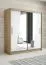 150 cm breiter Kleiderschrank mit 2 Türen | 5 Fächer | Farbe: Sonoma Eiche / Weiß Abbildung