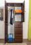 Kleiderschrank | 1 Drehtür | 4 Schubladen | mit Kleiderstange | 80 cm breit | Massivholz | Farbe: Nuss Abbildung