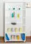 Regal, Küchenregal, Wohnzimmerregal, Bücherregal - 100 cm breit, Kiefer Holz-Massiv, Farbe: Weiß Abbildung