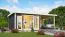 Gartenhaus SET terragrau mit Anbaudach 3,3 m, Rückwand, Grundfläche: 9,3m²