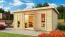 Saunahaus "Anni 4" SET B mit Ofen 9 kW, Farbe: Natur - 490 x 369 cm (B x T), Grundfläche: 18 m²