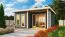 Saunahaus "Anni 5" SET A mit Ofen 9 kW, Farbe: Terragrau - 509 x 369 cm (B x T), Grundfläche: 19 m²