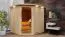 Sauna "Nooa" SET mit Kranz und Ofen externe Steuerung easy 9 kW Edelstahl - 210 x 210 x 202 cm (B x T x H)